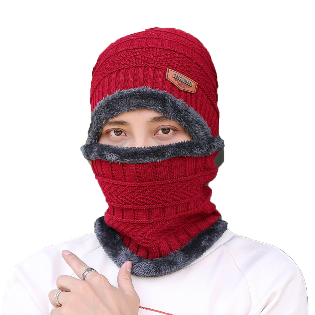 Autumn and Winter Hat and Velvet Warm Men and Women of The Same Style Cycling Ear Protectors Pullover Knitted Hat