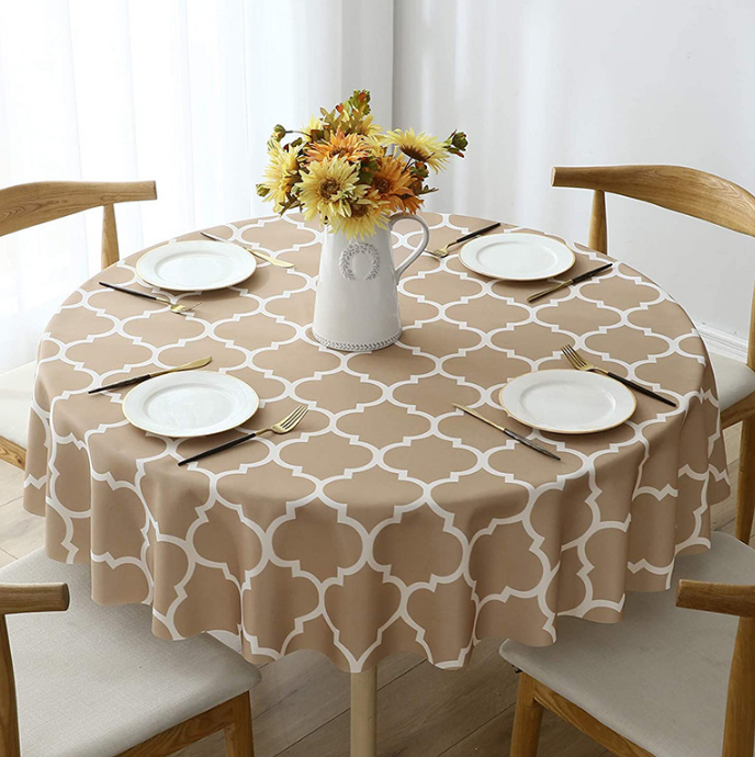 Tablecloth For Round Tables Waterproof Satin Resistant Washable Dining Table Protector