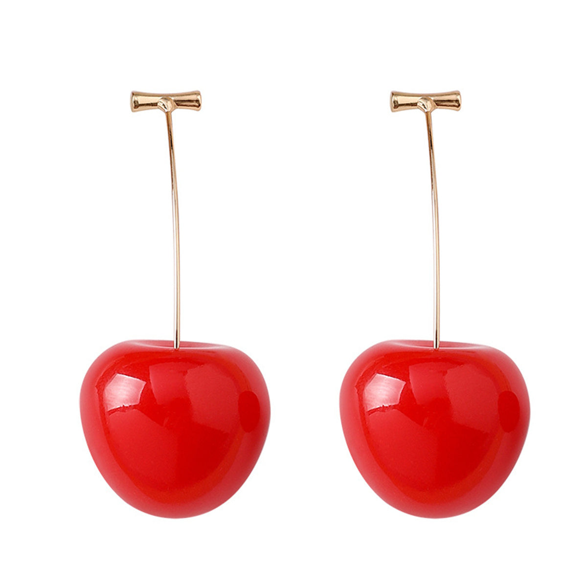 3D Red Cherry Drop Earrings Cute Fruit Earrings Charm Gift Earrings for Women Girls