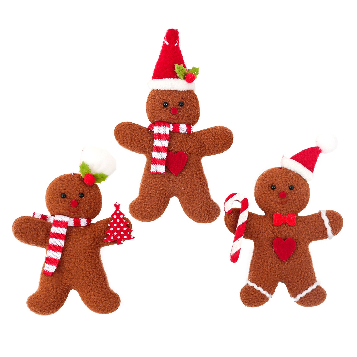 12pcs Gingerbread Man Ornaments for Christmas Tree Hanging Decorations