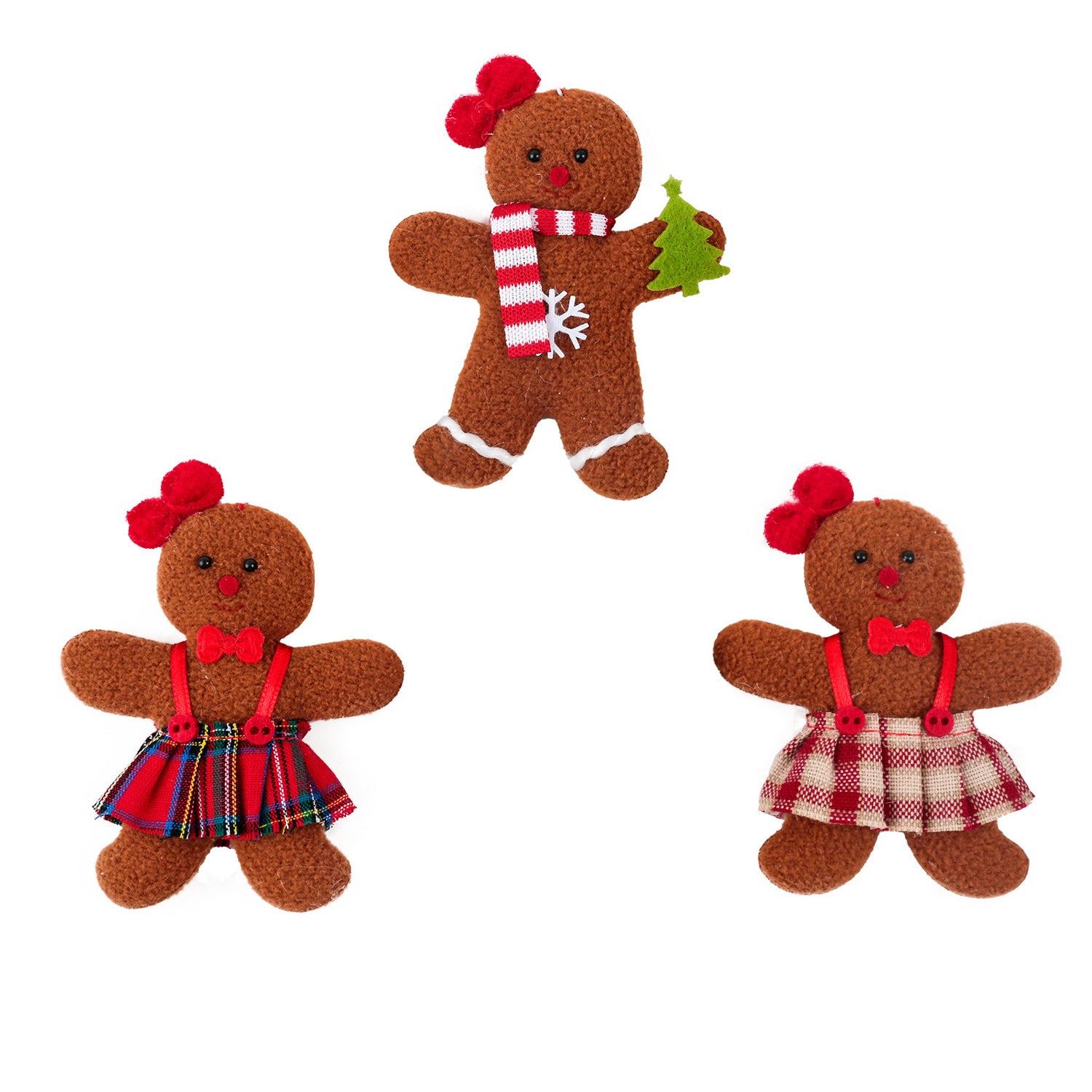 12pcs Gingerbread Man Ornaments for Christmas Tree Hanging Decorations