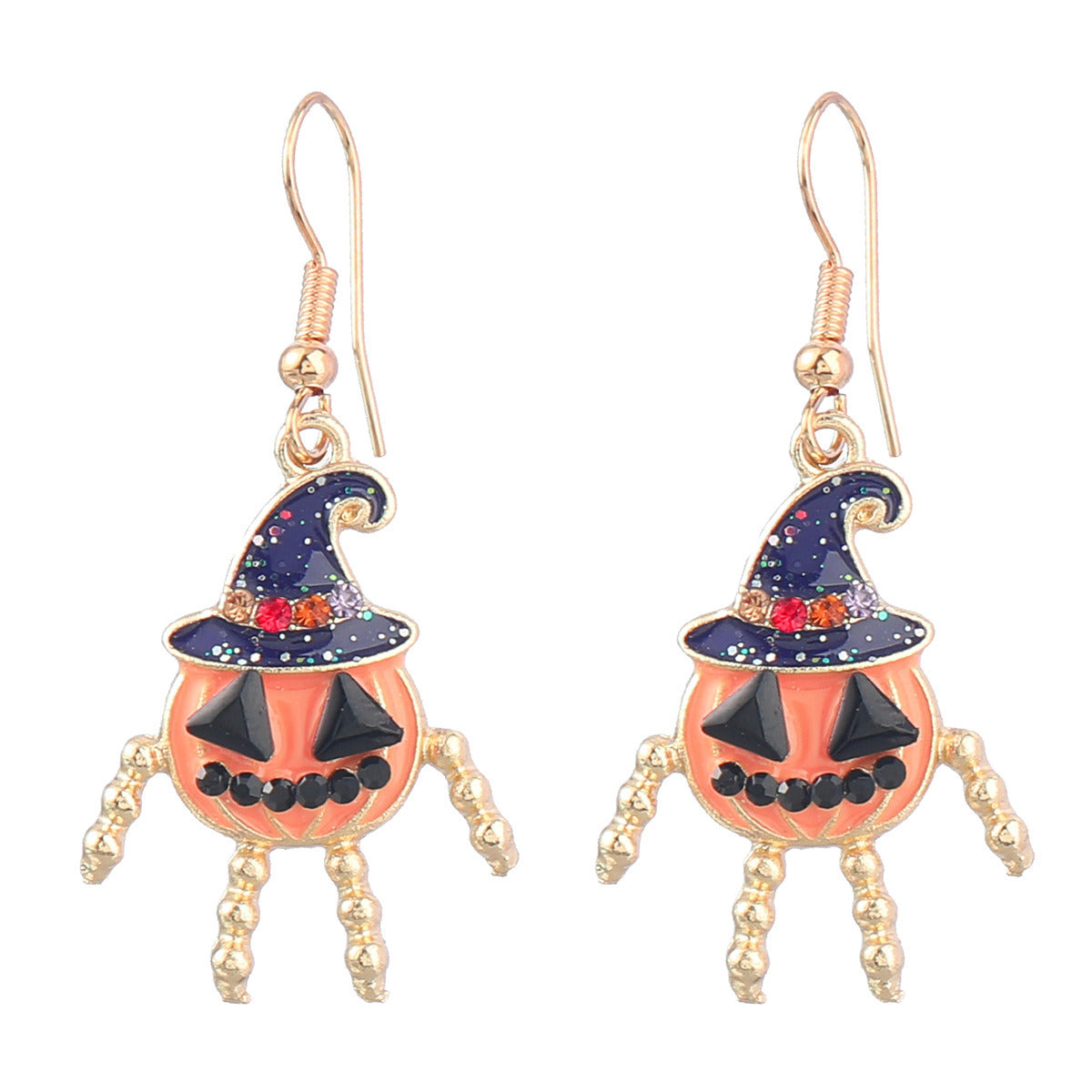 Halloween Pumpkin Man Earrings And Ear Hooks