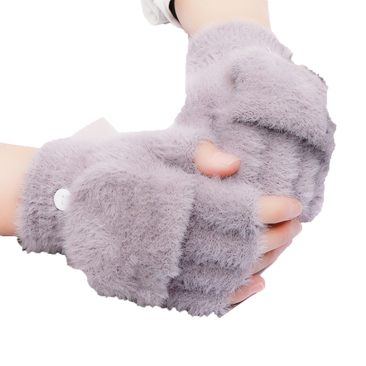 Womens Winter Gloves Warm Convertible Fingerless Gloves for Women Gifts with Mittens Cover Cap