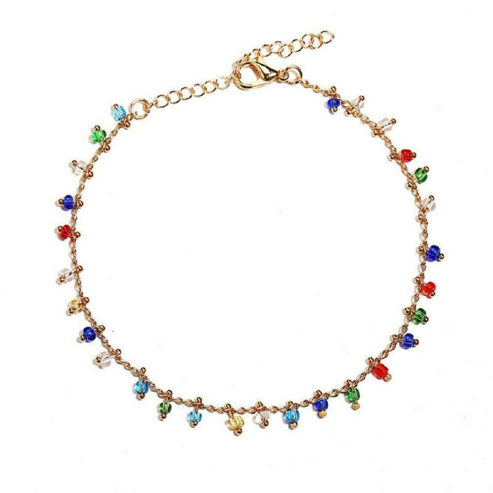 Boho Beaded Anklet Anklet Chain Colorful Beaded Foot Jewelry