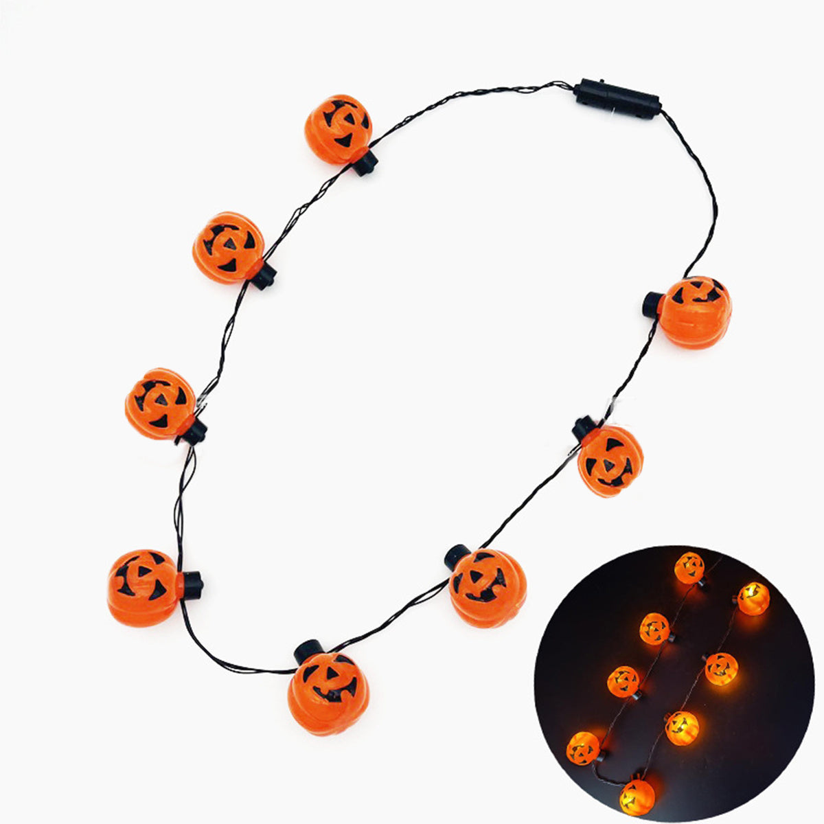 Halloween LED Pumpkin Lantern Necklace Ghost Festival Lighting String Lighting Decoration