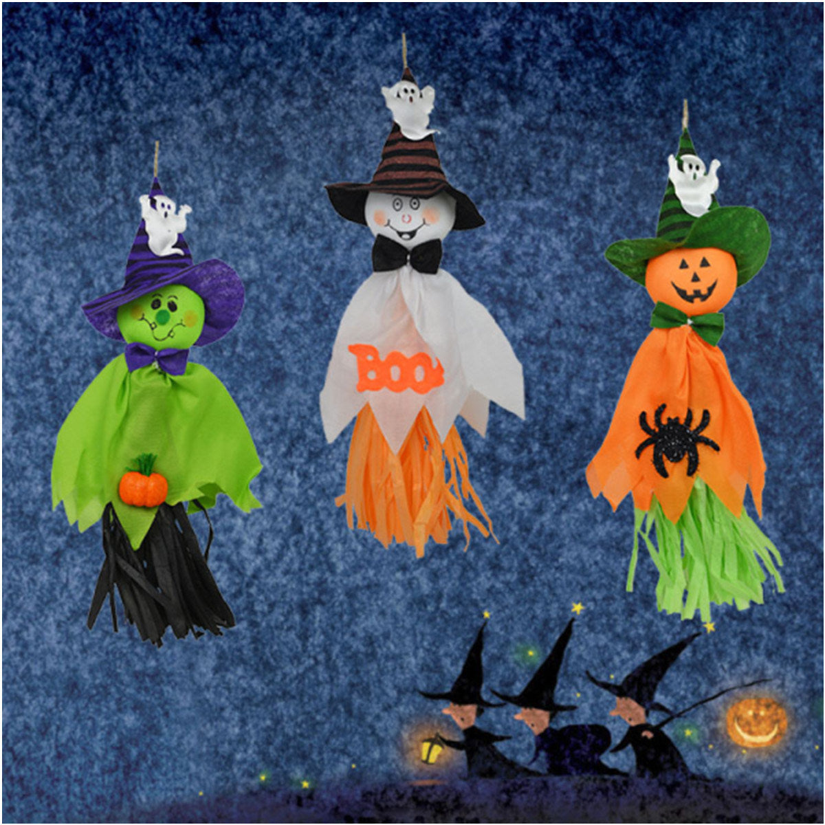 Halloween Kindergarten Decorations Straw Ghost Pendant Bar Ktv Scene Layout Decorations