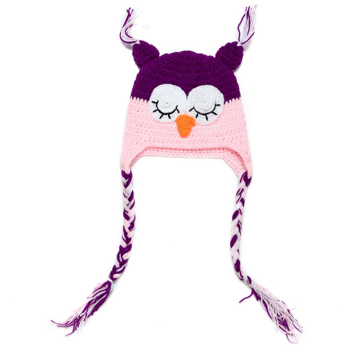 Cute Owl Handmade Knitted Hats Versatile Cap for Baby Girls