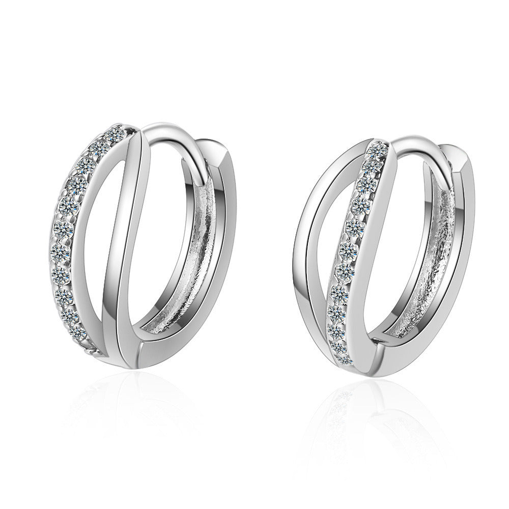 Hoop Earrings for Women SILVER Sparkly Silver Hoop Earrings