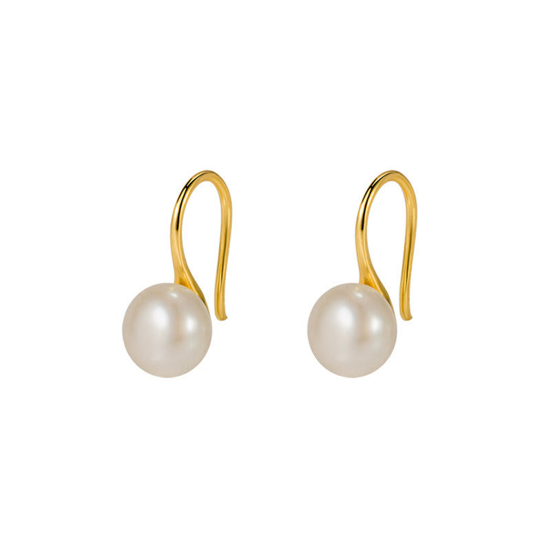 Pearl Earrings 18K Plated Sterling Silver for Women