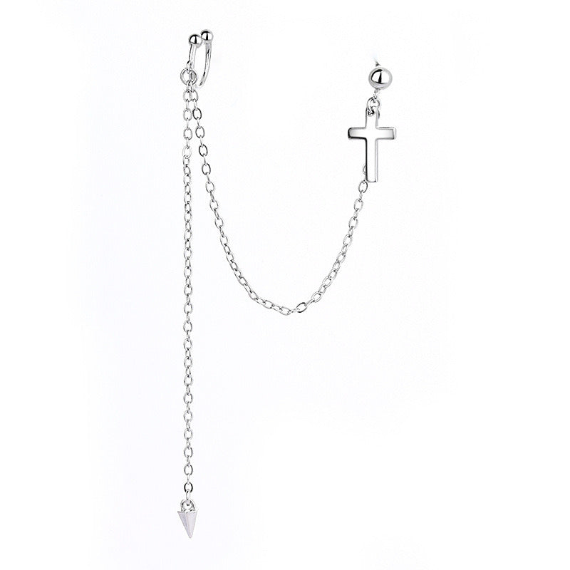 2psc Cross Earrings Dangle Drop Chain Earring for Women Girls