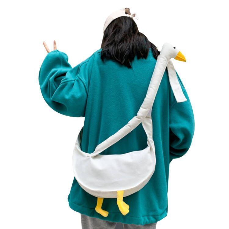 Creative Duck Canvas Shoulder Bag Crossbody Bag Hundred Casual Student Canvas Crossbody Bag