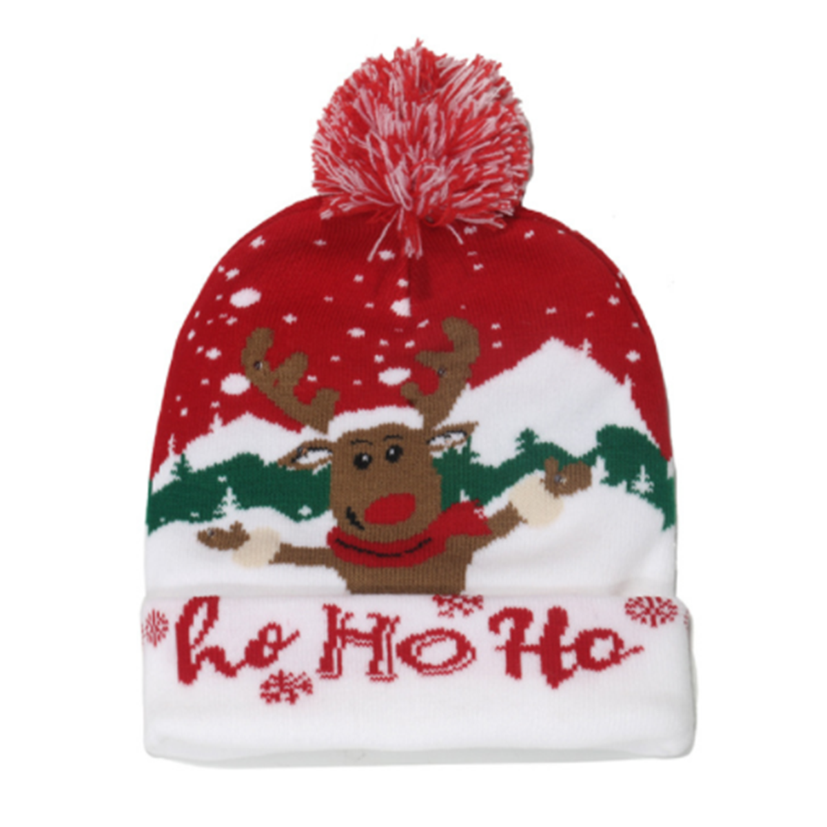 Light-up Knitted Beanie Ugly Sweater Holiday Christmas Beanie Hat Knit Cap