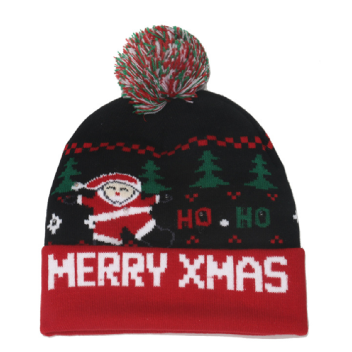 Light-up Knitted Beanie Ugly Sweater Holiday Christmas Beanie Hat Knit Cap