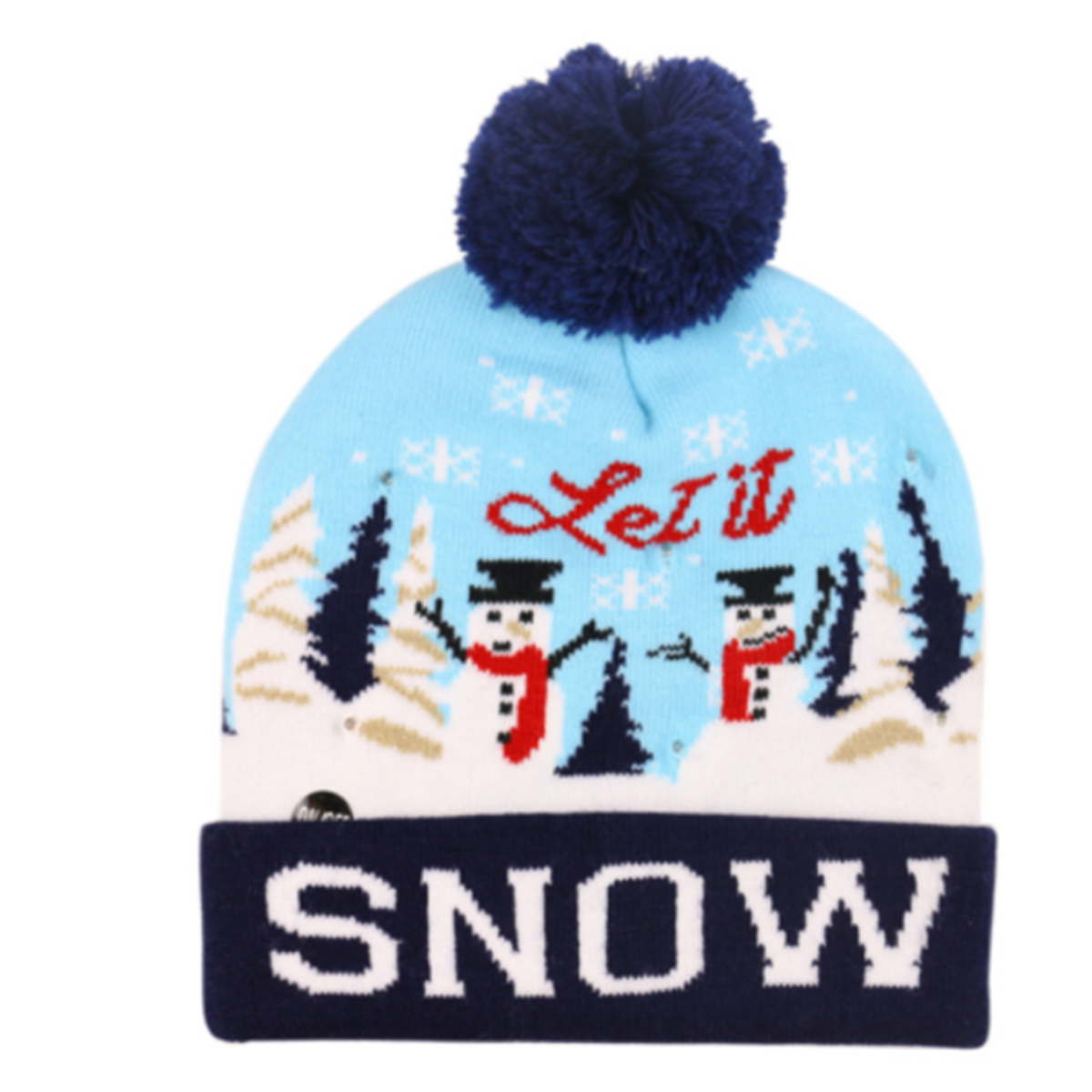 Light-up Knitted Beanie Ugly Sweater Holiday Christmas Beanie Hat Knit Cap