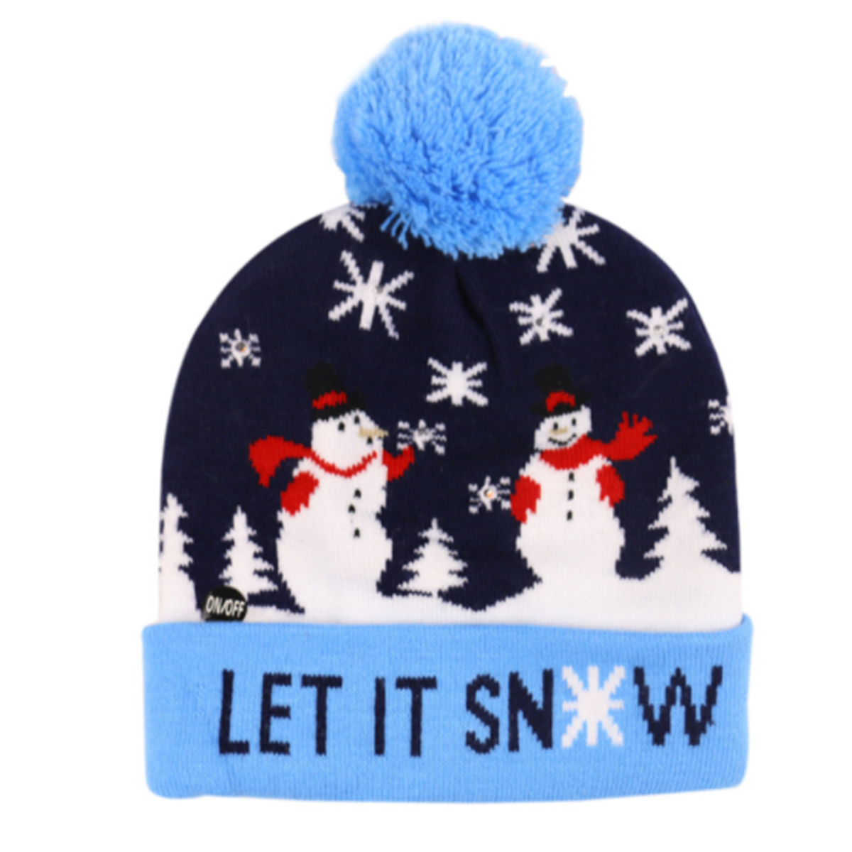 Light-up Knitted Beanie Ugly Sweater Holiday Christmas Beanie Hat Knit Cap