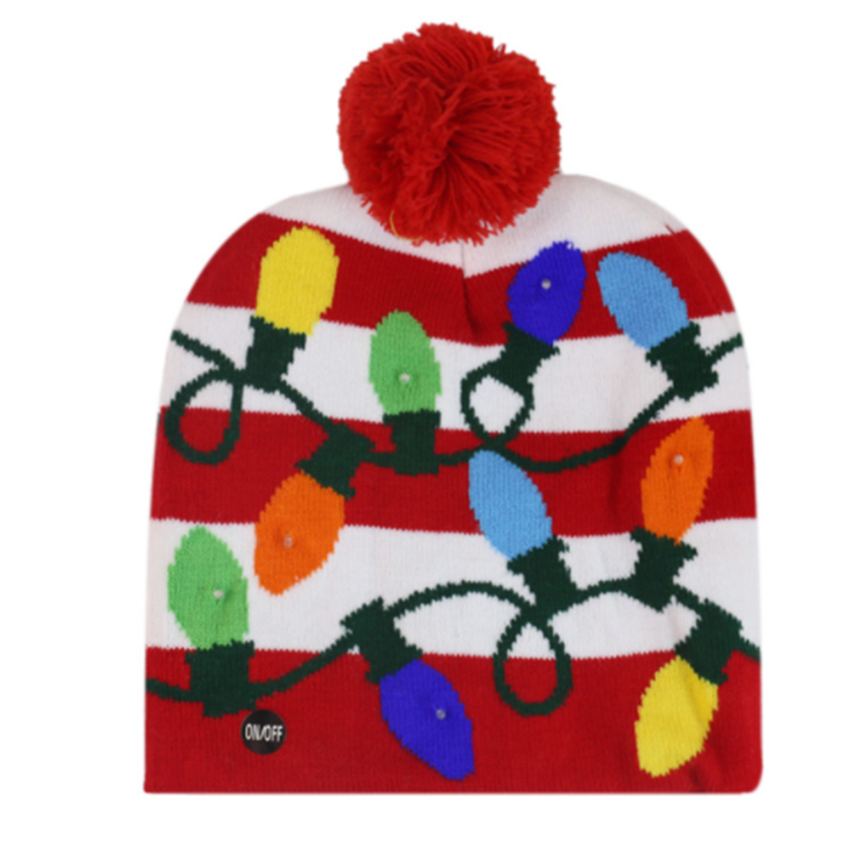 Light-up Knitted Beanie Ugly Sweater Holiday Christmas Beanie Hat Knit Cap