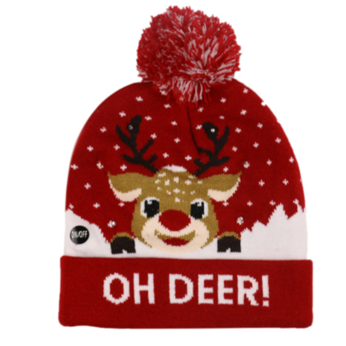 Light-up Knitted Beanie Ugly Sweater Holiday Christmas Beanie Hat Knit Cap