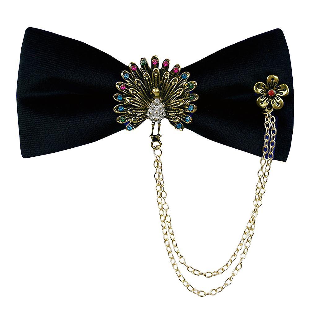 Peacock Pendant Chain Men's Diamond Bow Tie Formal Accessories