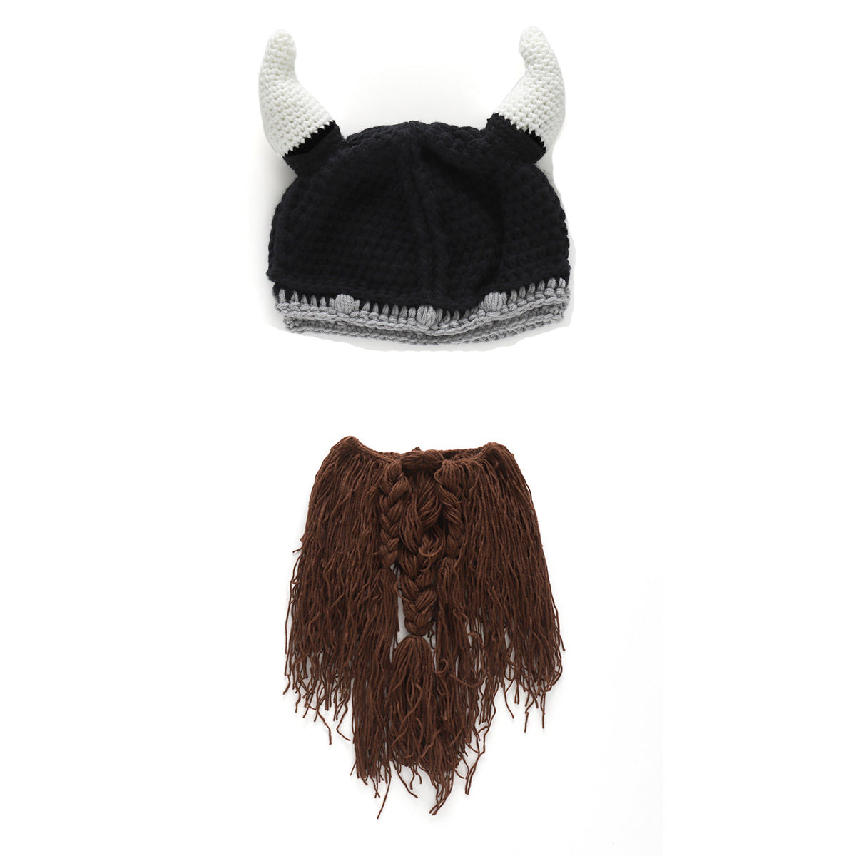 Horn Hat Creative Original Knit Beard Hat Beanie Hat Funny Knit Hat Beard Facemask