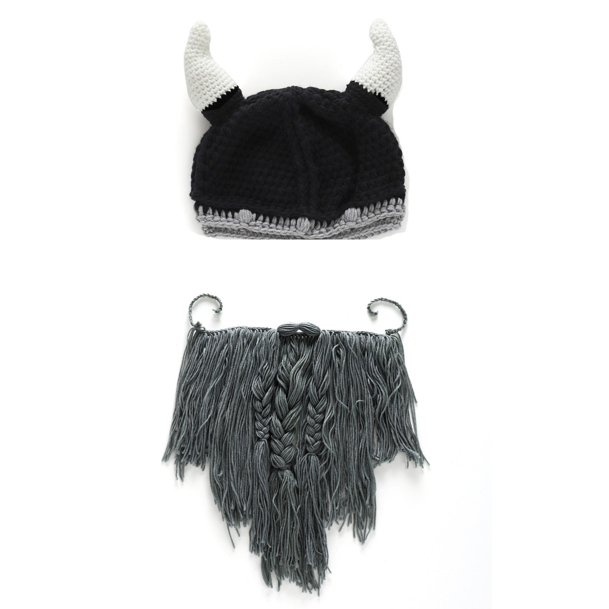 Horn Hat Creative Original Knit Beard Hat Beanie Hat Funny Knit Hat Beard Facemask