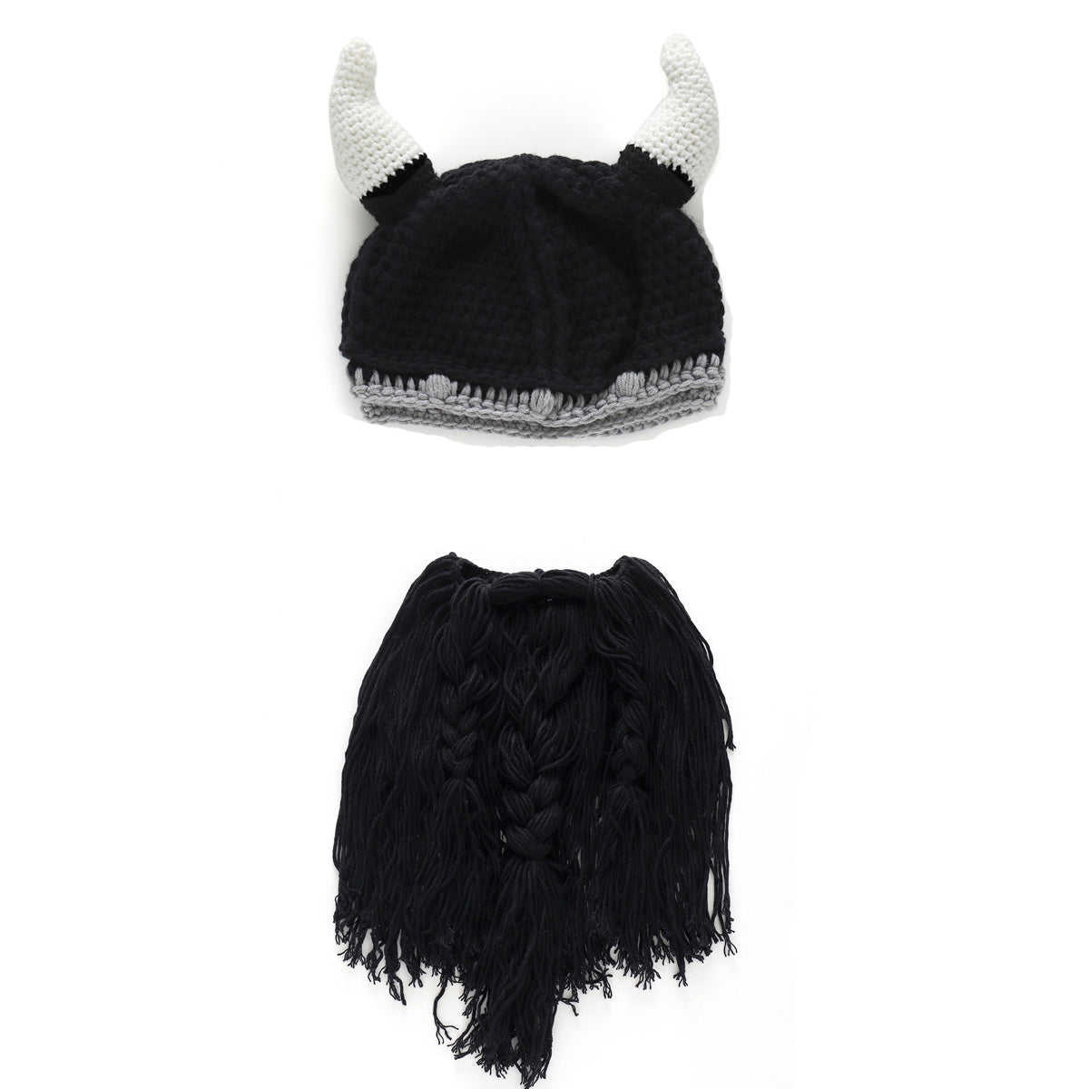 Horn Hat Creative Original Knit Beard Hat Beanie Hat Funny Knit Hat Beard Facemask