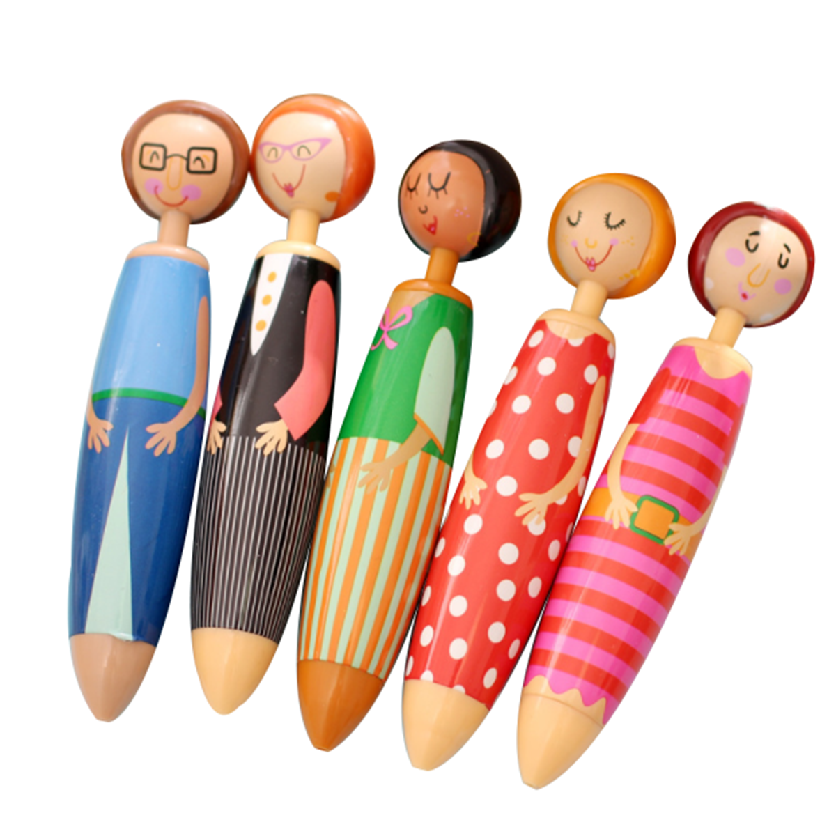 Pottery Doll Pens Set Ballpoint Gel Pen Office School Gift Decoration 5PCS