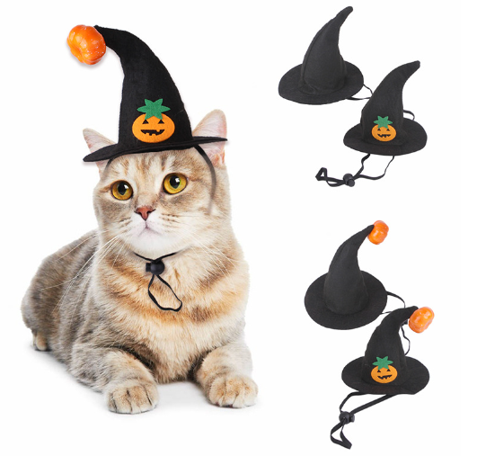 Halloween Cat Witch Hats Kittens Cosplay Party Cat Pet Costume