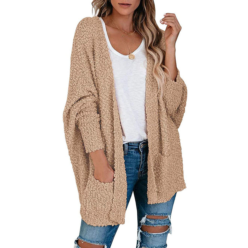 Women Batwing Sleeve Cardigan Knit Oversized Sweater
