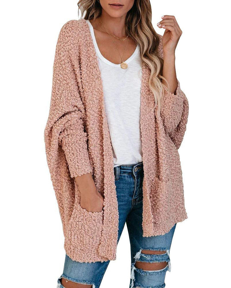 Women Batwing Sleeve Cardigan Knit Oversized Sweater
