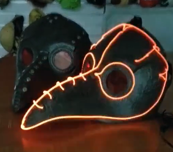 Plague Doctor Mask Halloween Glowing Mask Steampunk Party Cosplay