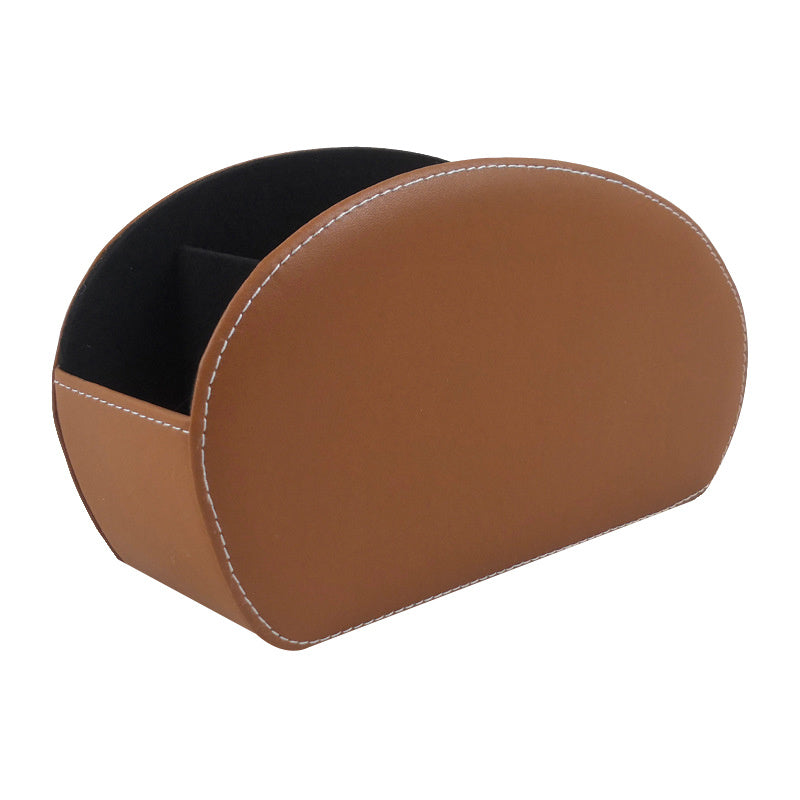 Desktop Storage Box Leather Remote Control Box Stationery Living Room Office Phone Storage Box