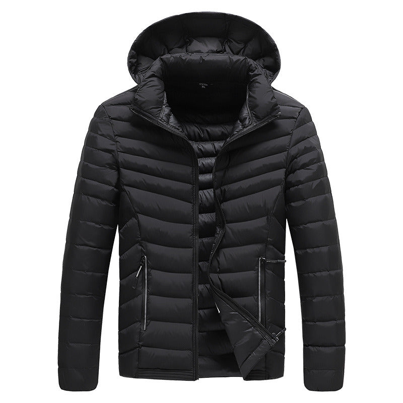 Men's Hooded Casual Cotton Coat Padded Sports Padded Jacket