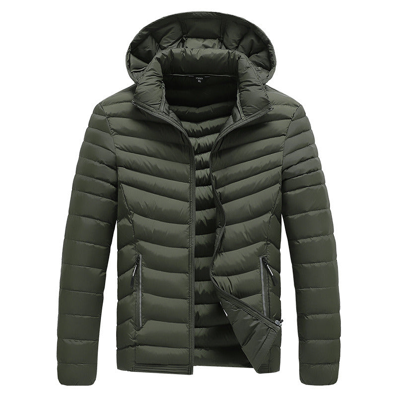 Men's Hooded Casual Cotton Coat Padded Sports Padded Jacket