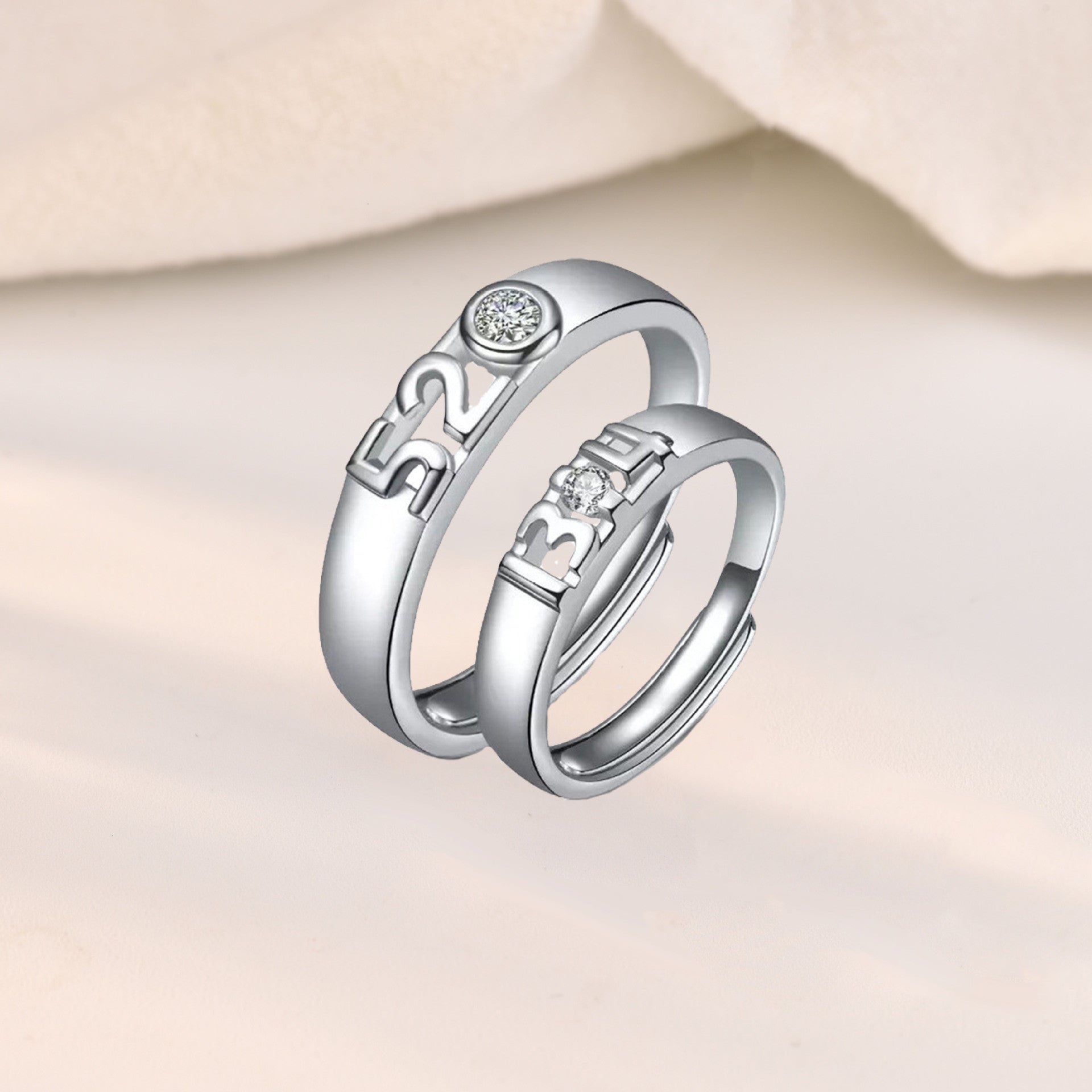 Wedding CZ 520 1314 Oath 925 Sterling Silver Adjustable Ring