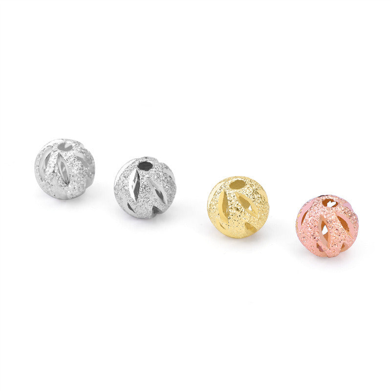 New Round Hollow 925 Sterling Silver DIY Beads