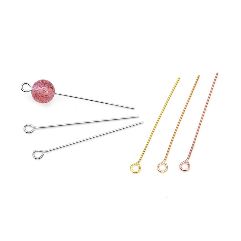 Simple 9 Shape Beads 925 Sterling Silver DIY Head Pin