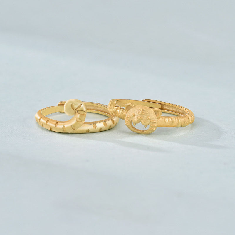 2022 Year of the Tiger 925 Sterling Silver Promise Adjustable Ring