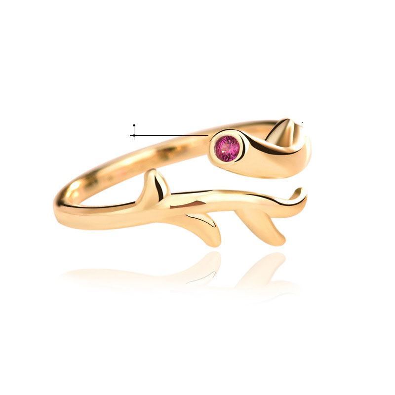 Women CZ Deer Antlers 925 Sterling Silver Adjustable Ring