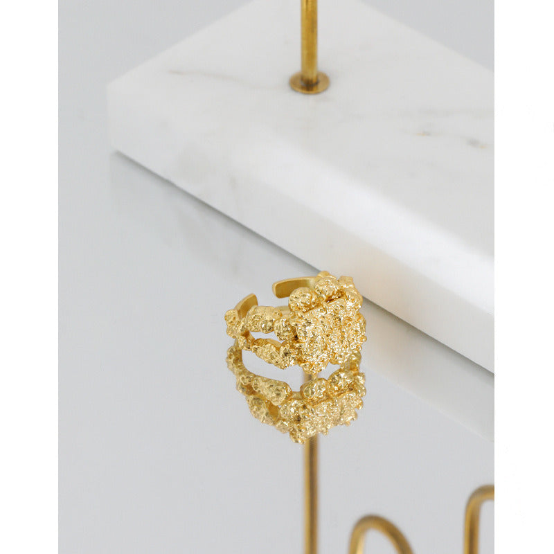 Fashion Irregullar Square Hot 925 Sterling Silver Adjustable Ring