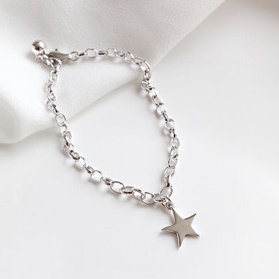 Office Rolo Chain Star 925 Sterling Silver Bracelet