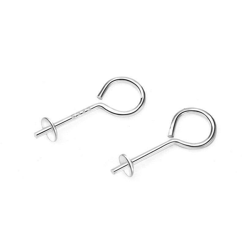 Simple 9 Shape 3mm 925 Sterling Silver Earrings Setting