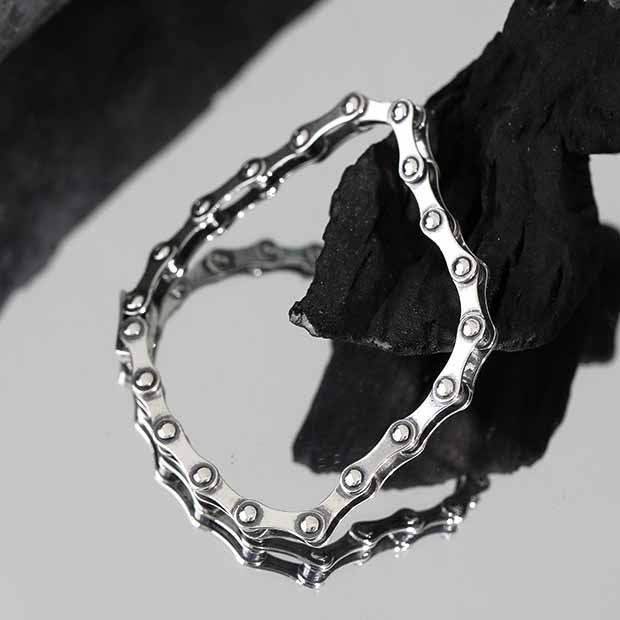 Vintage Bicycle Chain 925 Sterling Silver Bracelet