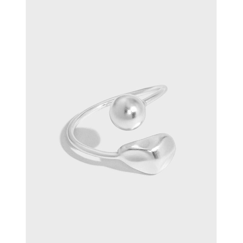 Sale Round Water Drop River 925 Sterling Silver Adjustable Ring