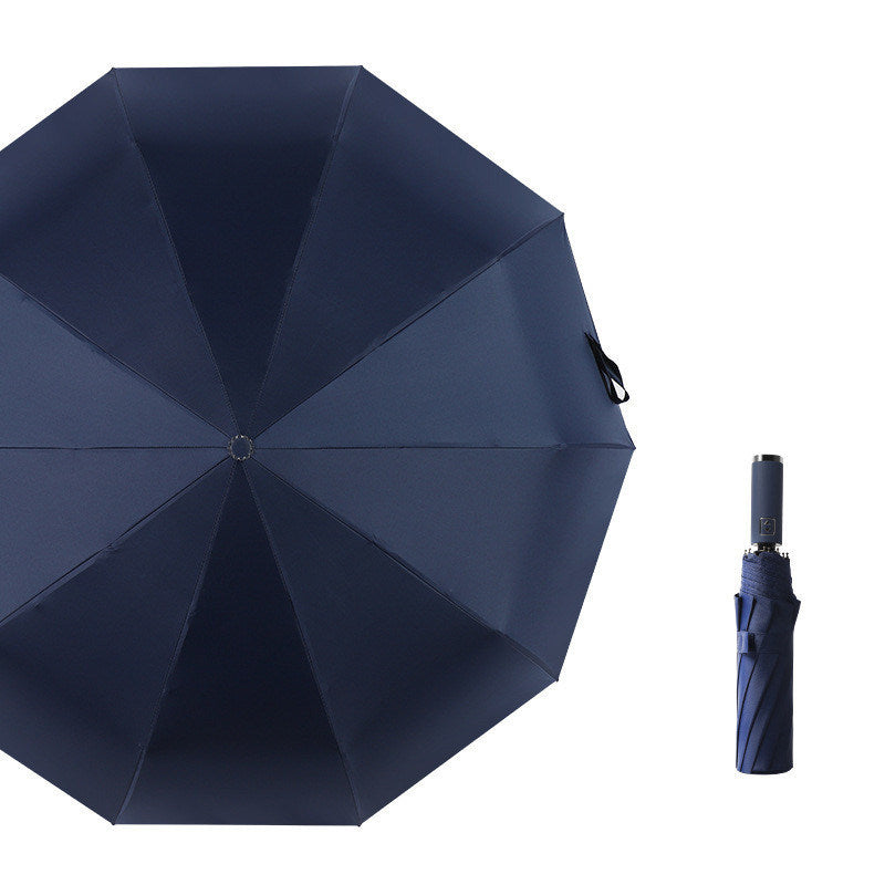 Umbrella ten-bone folding reinforced double business sunny and rainy sun umbrella sunscreen umbrella
