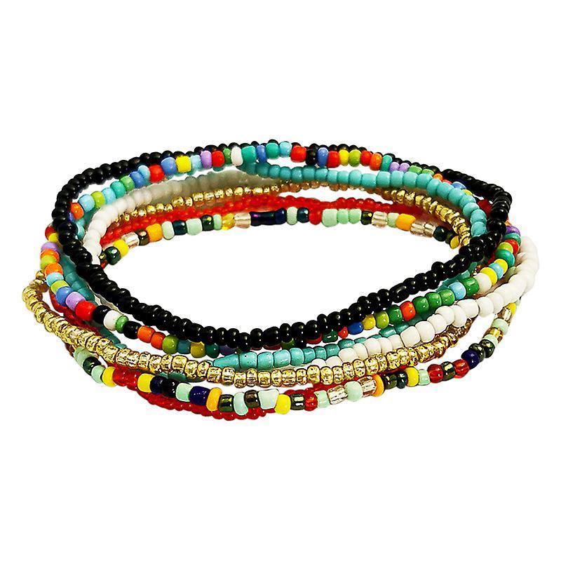 7pcs Boho Anklets Bracelets Multilayer For Women Rope Beach Anklet Jewelry