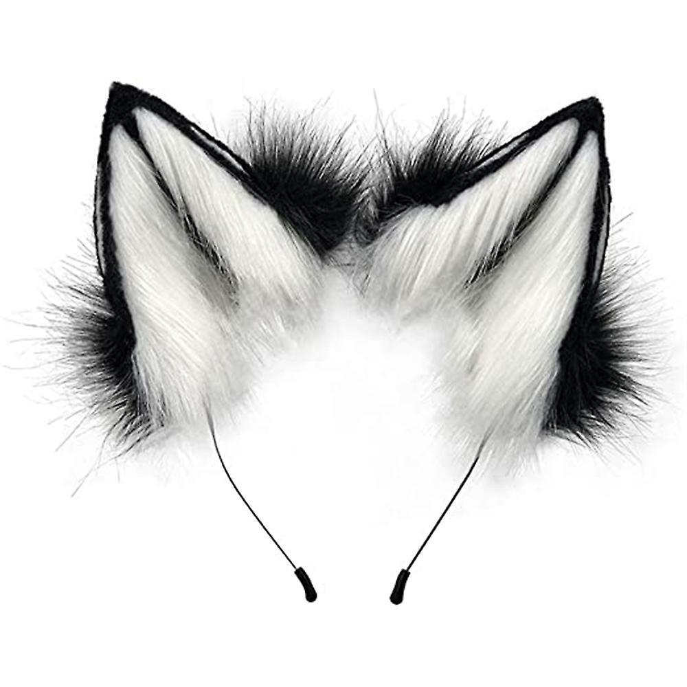 Handmade Faux Fur Fox Wolf Ears Headband Christmas Cosplay Party Costume Accessories