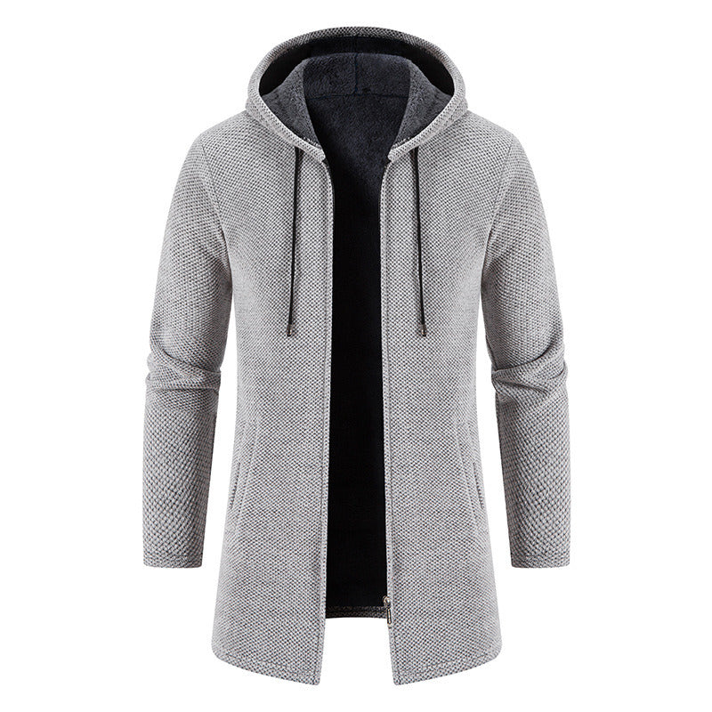 Men's Winter Warm Fleece Hoodie Jacket Full Zip Up Thicken Sherpa Lined Hooded Outerwear Coats