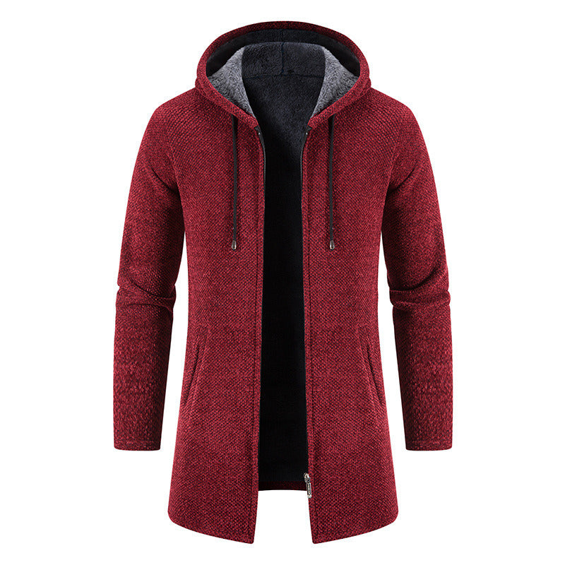 Men's Winter Warm Fleece Hoodie Jacket Full Zip Up Thicken Sherpa Lined Hooded Outerwear Coats