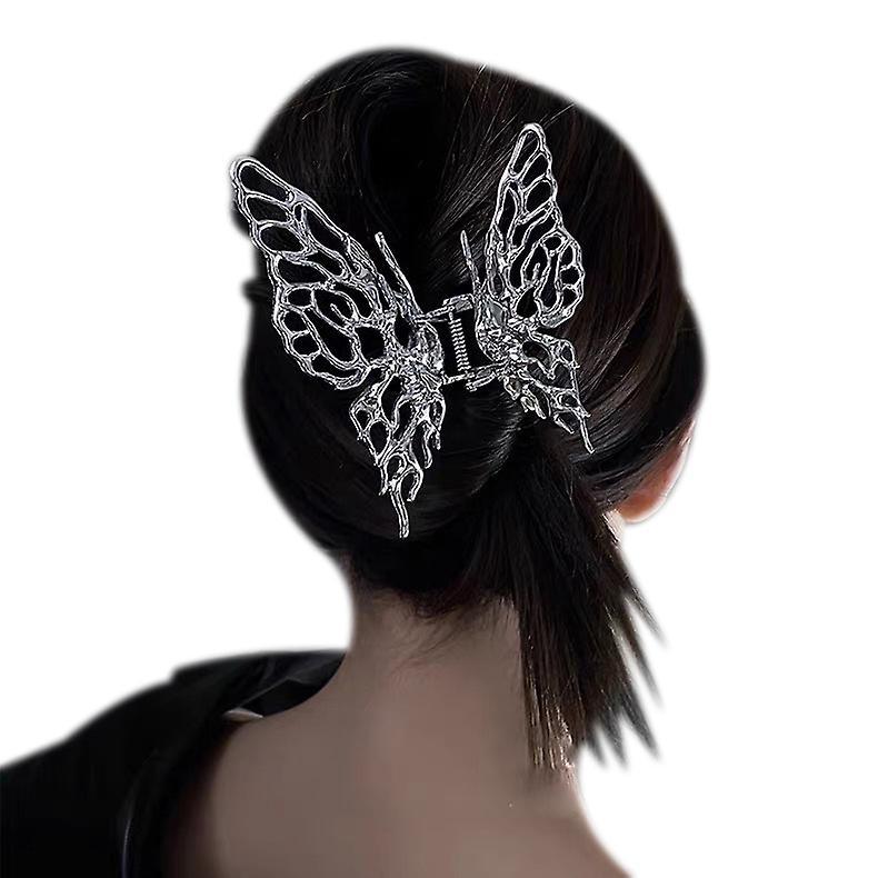 Women Butterfly Hairpin Shark Clip Portable Nonslip Metal Wind Clips