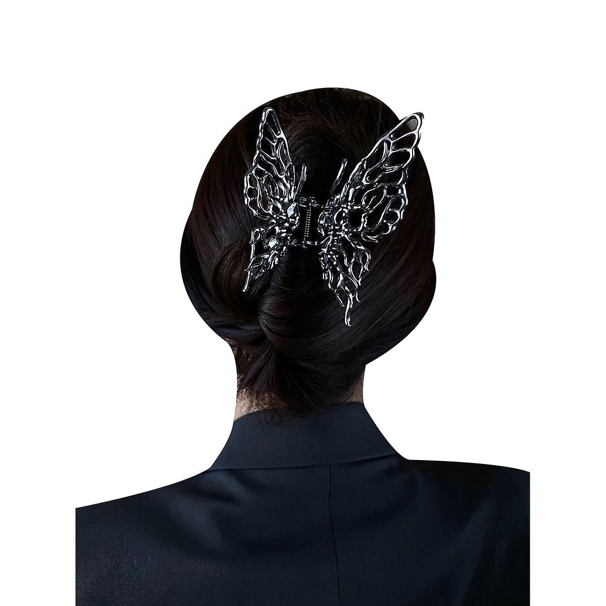 Women Butterfly Hairpin Shark Clip Portable Nonslip Metal Wind Clips
